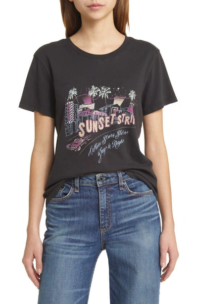 Shop Rails The Classic Sunset Strip Graphic T-shirt In Sunset Strip Washed Black