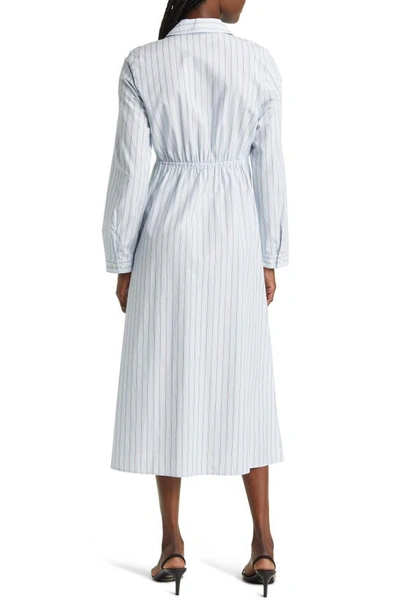 Shop Rails Irie Stripe Long Sleeve Cotton Blend Midi Shirtdress In Hampton Stripe