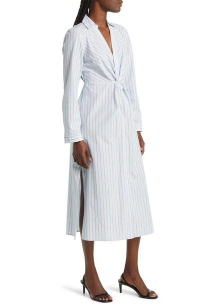 Shop Rails Irie Stripe Long Sleeve Cotton Blend Midi Shirtdress In Hampton Stripe