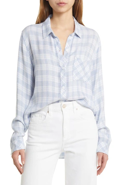 Shop Rails Hunter Plaid Button-up Shirt In Baby Blue