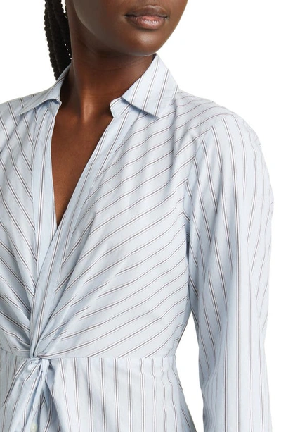 Shop Rails Irie Stripe Long Sleeve Cotton Blend Midi Shirtdress In Hampton Stripe