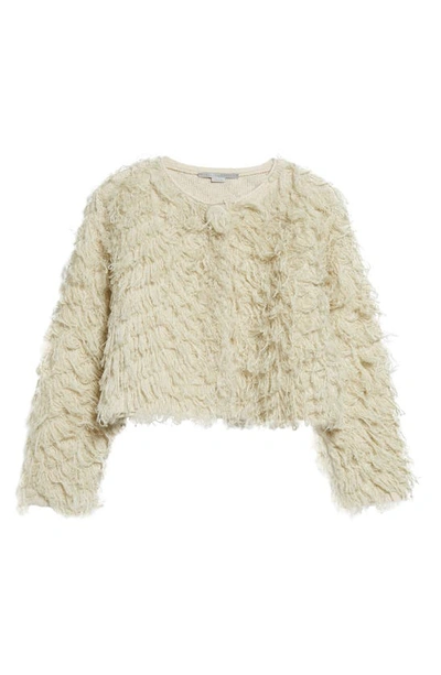 Shop Stella Mccartney Shaggy Linen & Cotton Fringe Jacket In 9500 - Natural