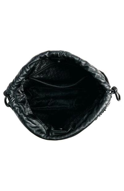 Kurt Geiger London Kensington Drawstring Quilted Leather Shoulder Bag In Black
