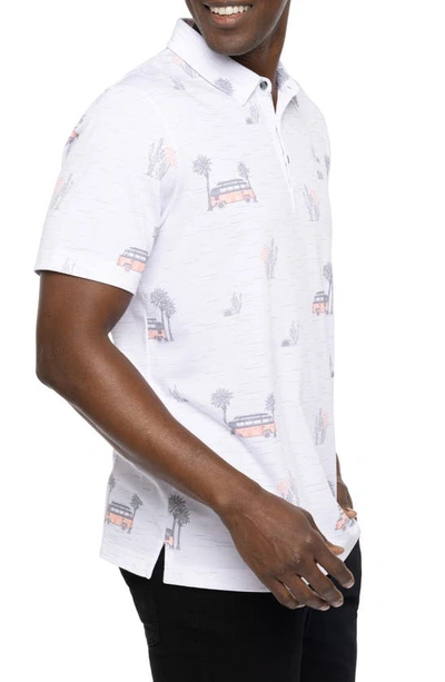 Travis Mathew Travismathew Four Wheeling Piqué Polo In White