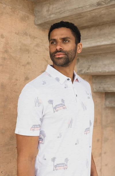 Travis Mathew Travismathew Four Wheeling Piqué Polo In White