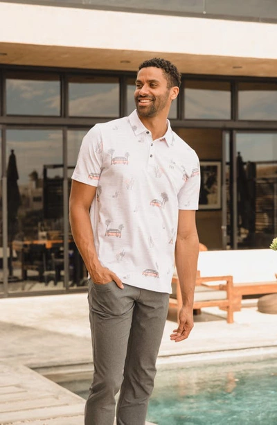 Travis Mathew Travismathew Four Wheeling Piqué Polo In White
