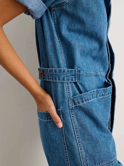 Alex Mill Standard Short Sleeve Jumpsuit In Denim In Medium Wash