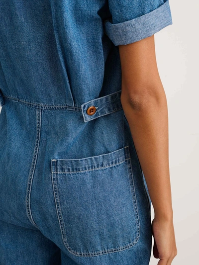 Alex Mill Standard Short Sleeve Jumpsuit In Denim In Medium Wash