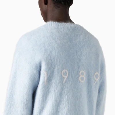 1989 Studio Pastel Light Blue Mohair Blend Cardigan