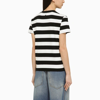 Shop Ami Alexandre Mattiussi Ami Paris Ami De Coeur Striped Black/white T Shirt