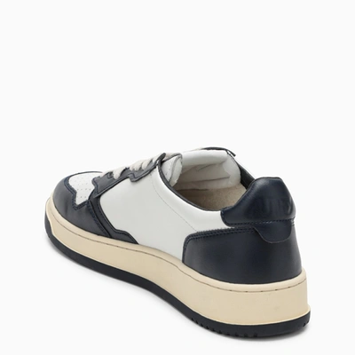 Shop Autry White/blue Leather Medalist Low Top Sneakers