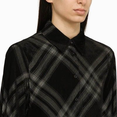 Shop Burberry Check Pattern Shirt In Viscose