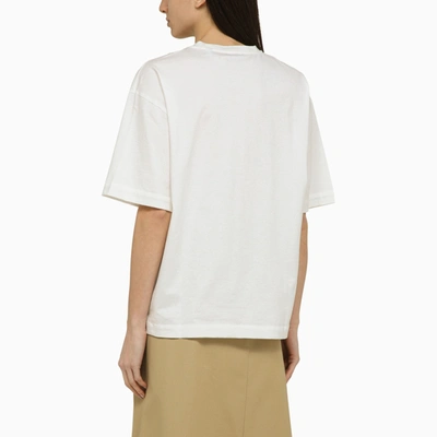 Shop Burberry White Oversize Cotton T Shirt