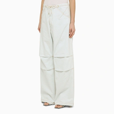 Shop Darkpark Ice Blue Cotton Daisy Wide Trousers