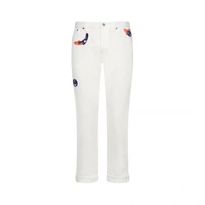 Shop Dior Kenny Scharf Patches Jeans
