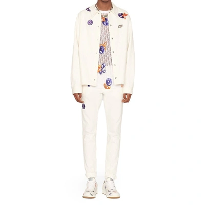 Dior Kennyscharf Patches Jeans Men In White