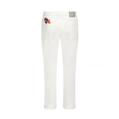 Dior Kennyscharf Patches Jeans Men In White