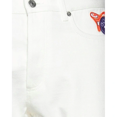 Dior Kennyscharf Patches Jeans Men In White