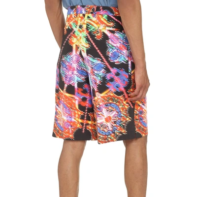 Dolce & Gabbana Multicolor Bermuda Shorts With All-over Hawaiian Print And Drawstrig In Silk Man
