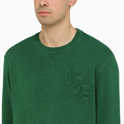 Shop Golden Goose Green Cotton Crewneck Sweatshirt