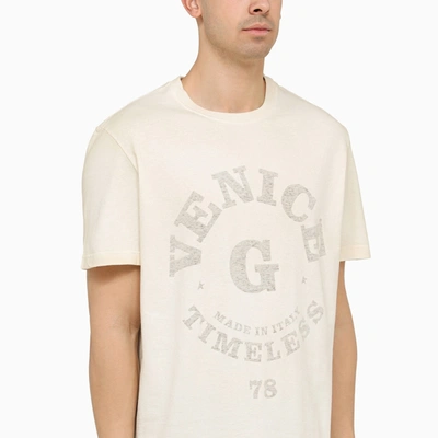 Shop Golden Goose White Cotton Oversize T Shirt With Print