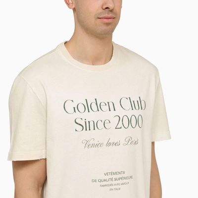 Shop Golden Goose White Cotton T Shirt With Logo Print
