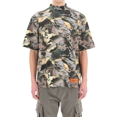 Shop Heron Preston Camouflage Print T Shirt