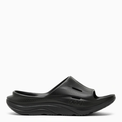 Shop Hoka One One Black Ora Recovery Slide 3