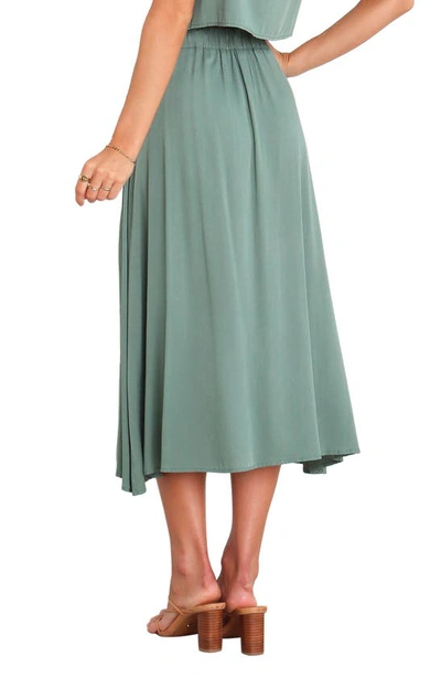 Petal And Pup Ava Button Front Midi Skirt In Green