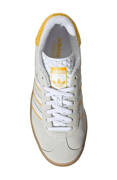 Shop Adidas Originals Gazelle Bold Platform Sneaker In Ivory/ White/ Bold Gold