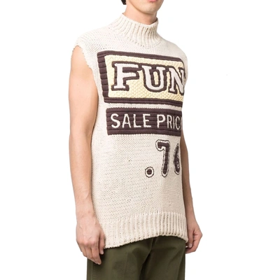 Jil Sander Slogan Print Vest Pullover Men In Neutral
