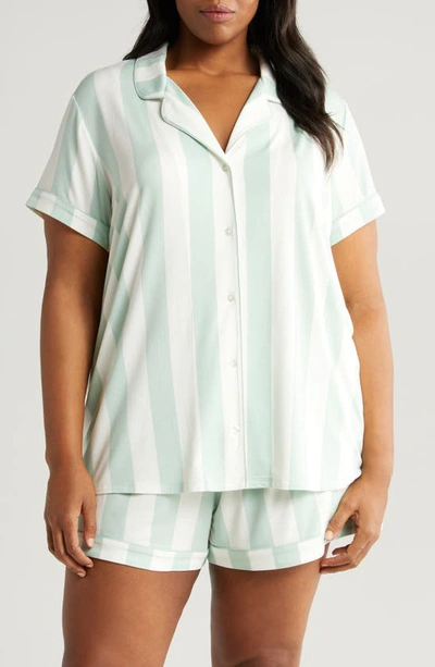 Shop Nordstrom Moonlight Eco Short Pajamas In Green Fondant Cabana Stripe