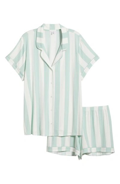 Shop Nordstrom Moonlight Eco Short Pajamas In Green Fondant Cabana Stripe