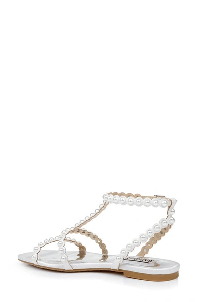 Badgley Mischka Cami Square Toe Gladiator Sandal In Soft White