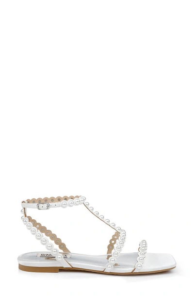 Badgley Mischka Cami Square Toe Gladiator Sandal In Soft White