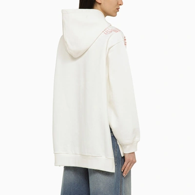 Shop Marni White Sweatshirt With Cotton Embroidery