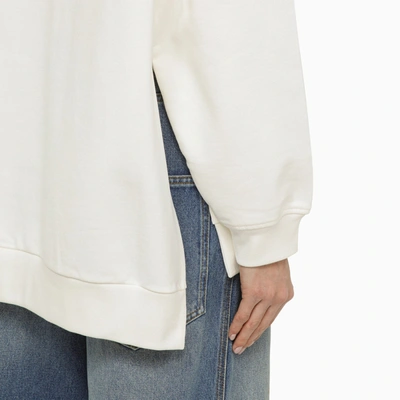 Shop Marni White Sweatshirt With Cotton Embroidery