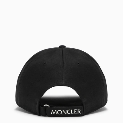 Shop Moncler Black Baseball Cap With Logo