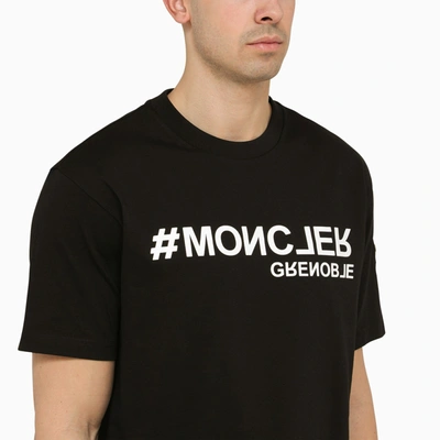 Shop Moncler Grenoble Black Cotton T Shirt With Logo
