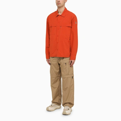 Shop Moncler Grenoble Nax Red Shirt Jacket