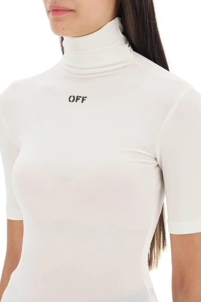 Shop Off-white Off White Second Skin Short Sleeve Turtleneck Top