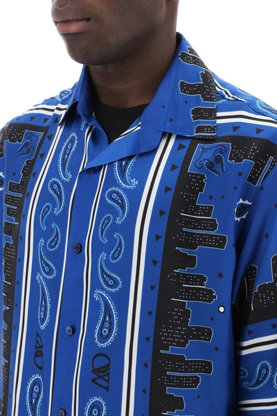 Shop Off-white Off White Skyline Paisley Bowling Shirt With Pattern
