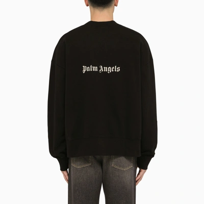 Shop Palm Angels Black Crewneck Sweatshirt With Logo