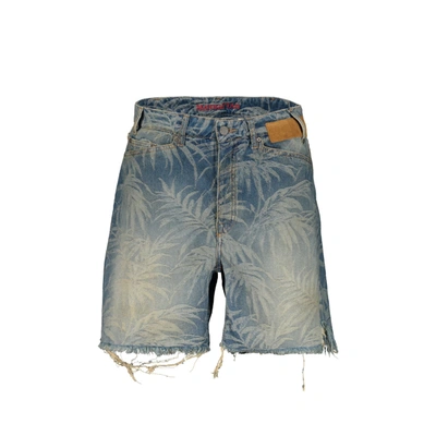 Shop Palm Angels Jungle Denim Shorts