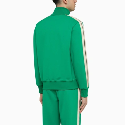 Shop Palm Angels Sporty Sweatshirt Green With Zip