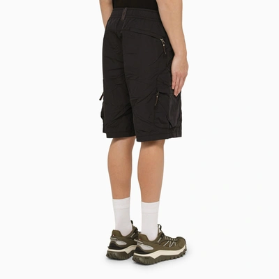 Shop Parajumpers Walton Black Nylon Bermuda Shorts