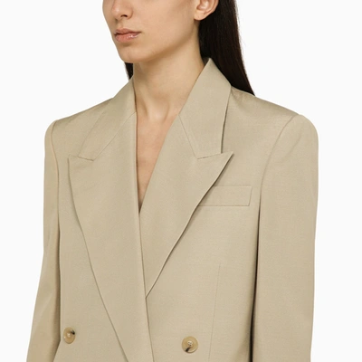 Shop Stella Mccartney Stella Mc Cartney Beige Viscose Double Breasted Jacket