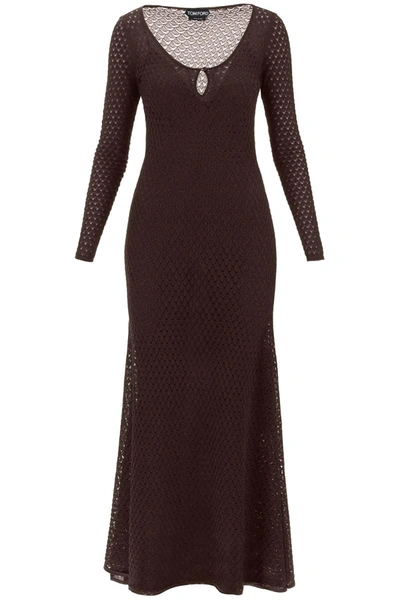 Shop Tom Ford Long Knitted Lurex Perforated Dress