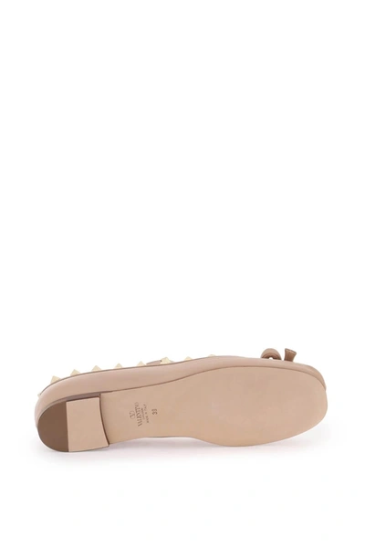 Shop Valentino Garavani Silk Rockstud Ballet Flats