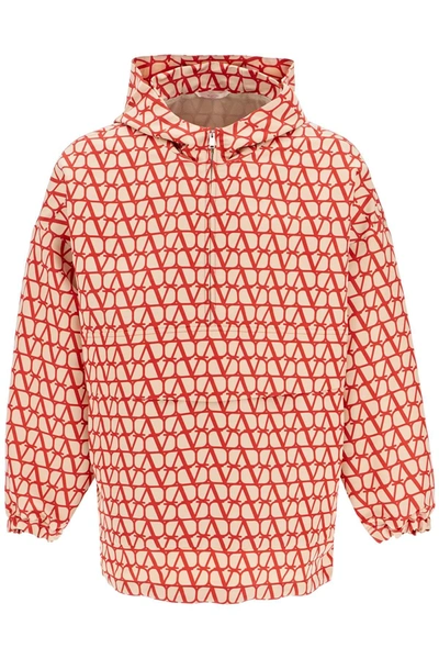 Shop Valentino Silk Faille Anorak With Toile Iconographe Motif